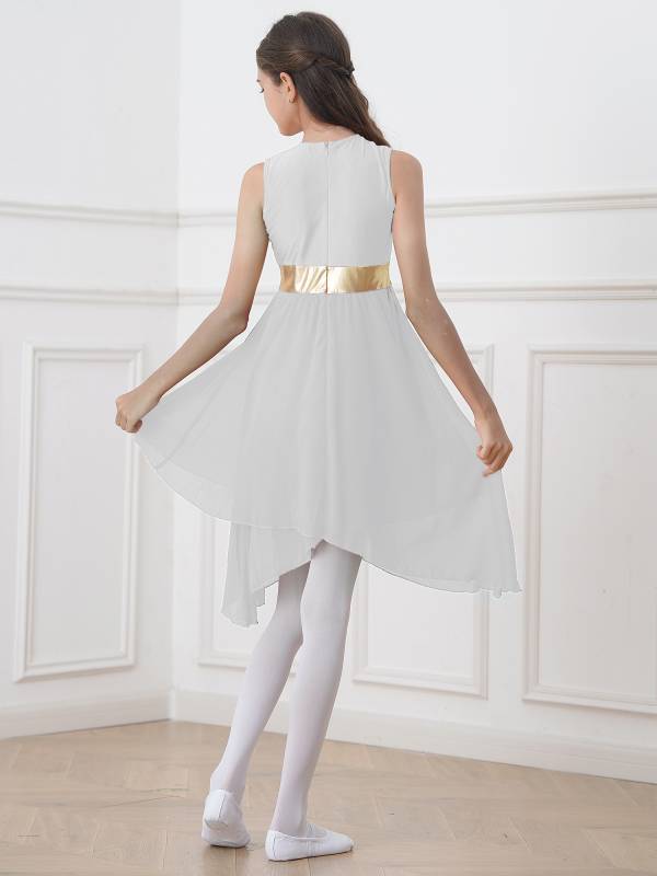Kids Girls Sleeveless Zipper Praise Worship Dance Dress thumb