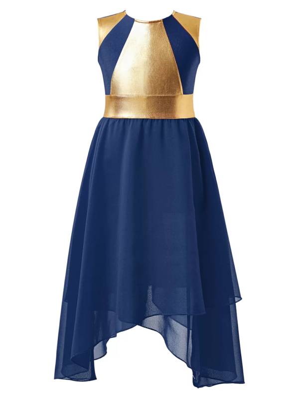 Kids Girls Sleeveless Zipper Praise Worship Dance Dress thumb