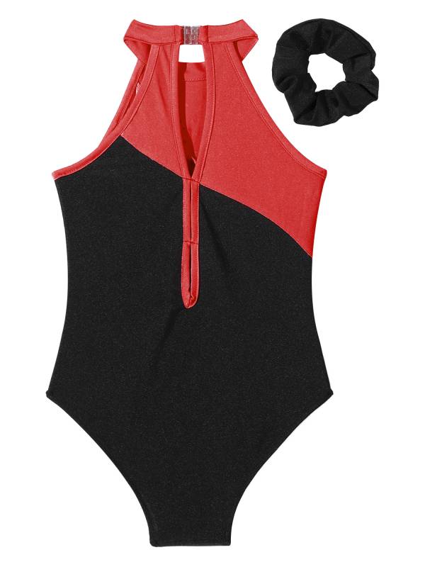 Kids Girls 3pcs Sleeveless Rhinestone Leotards with Shorts Sport Sets thumb