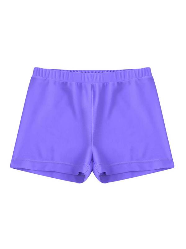 Kids Girls Solid Elastic Waistband Swimming Shorts thumb