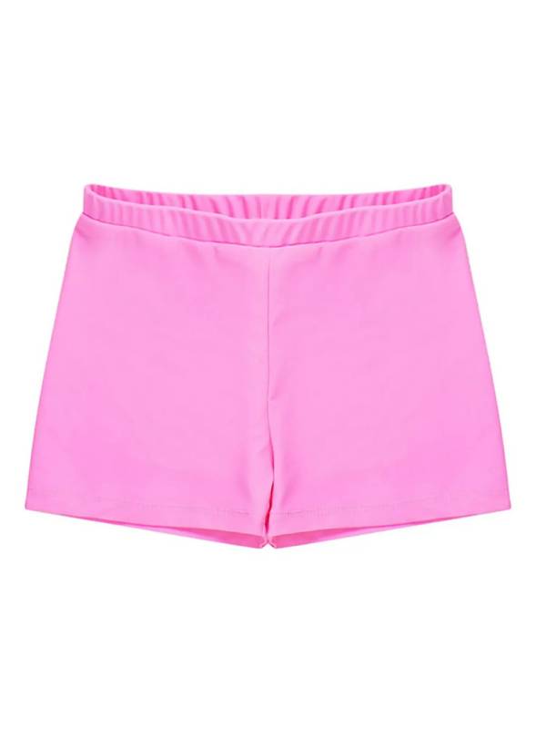 Kids Girls Solid Elastic Waistband Swimming Shorts thumb
