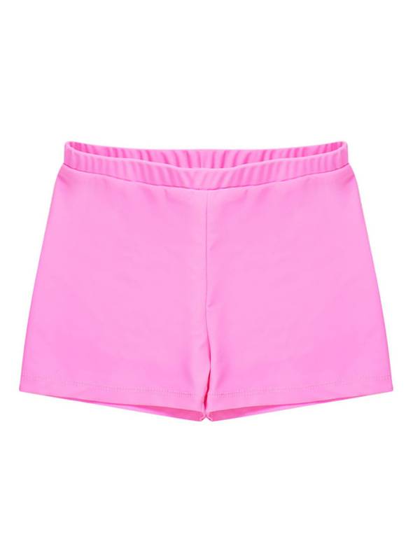 Kids Girls Solid Elastic Waistband Swimming Shorts thumb