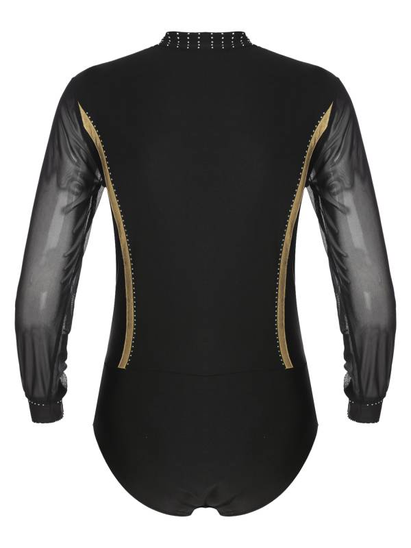 Men Long Sleeve Ballroom Samba Latin Dance Leotard thumb