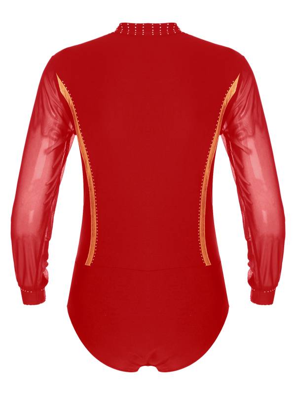 Men Long Sleeve Ballroom Samba Latin Dance Leotard thumb
