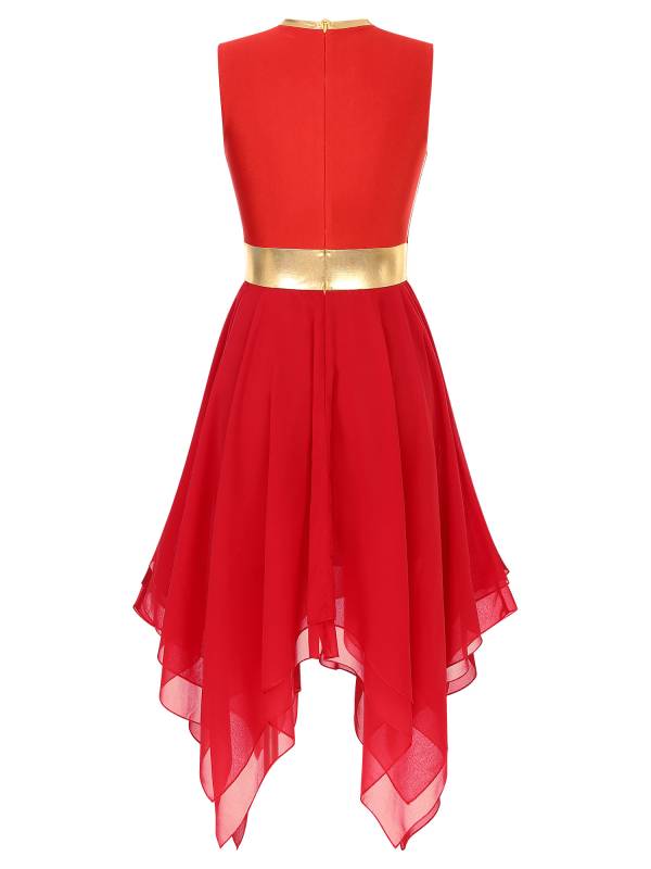 Women Sleeveless Modern Worship Praise Dance Dresses(no white underdress) thumb
