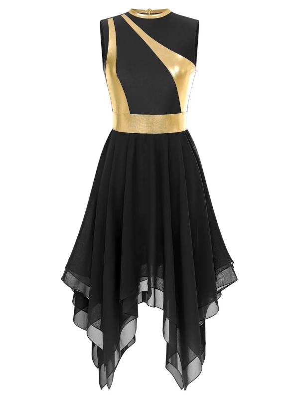 Women Sleeveless Modern Worship Praise Dance Dresses(no white underdress) thumb