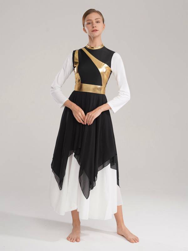 Women Sleeveless Modern Worship Praise Dance Dresses(no white underdress) thumb
