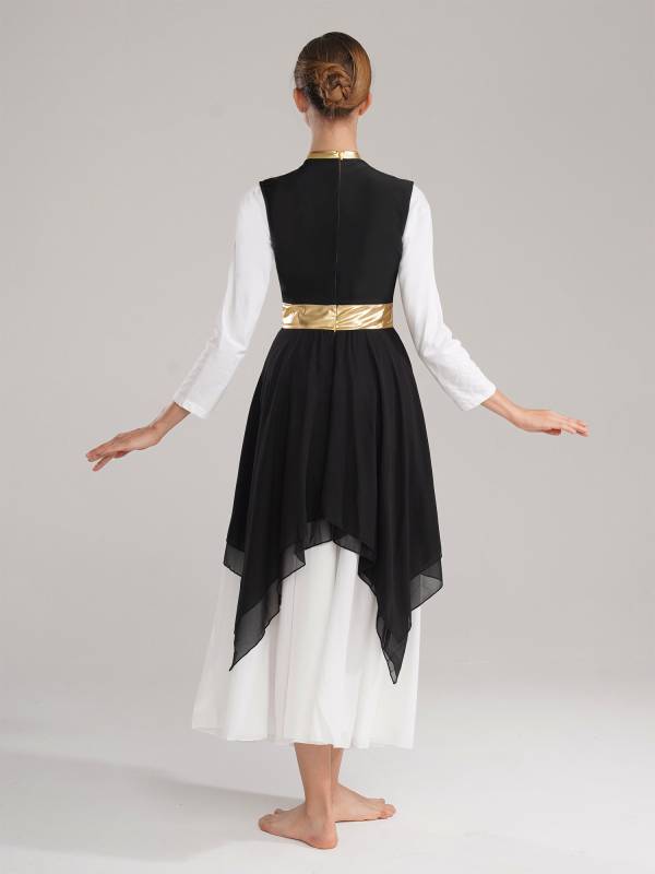 Women Sleeveless Modern Worship Praise Dance Dresses(no white underdress) thumb