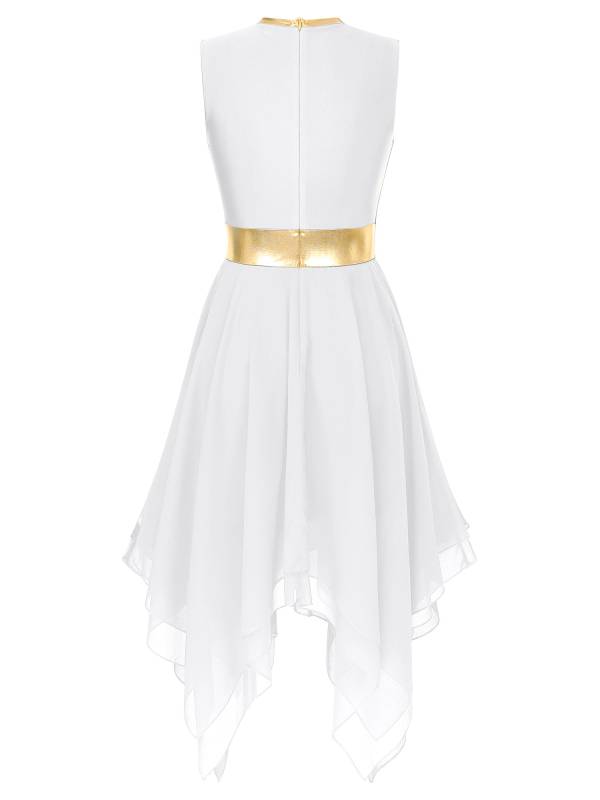 Women Sleeveless Modern Worship Praise Dance Dresses(no white underdress) thumb
