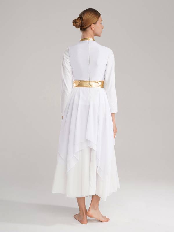 Women Sleeveless Modern Worship Praise Dance Dresses(no white underdress) thumb