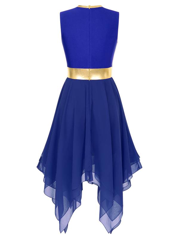Women Sleeveless Modern Worship Praise Dance Dresses(no white underdress) thumb