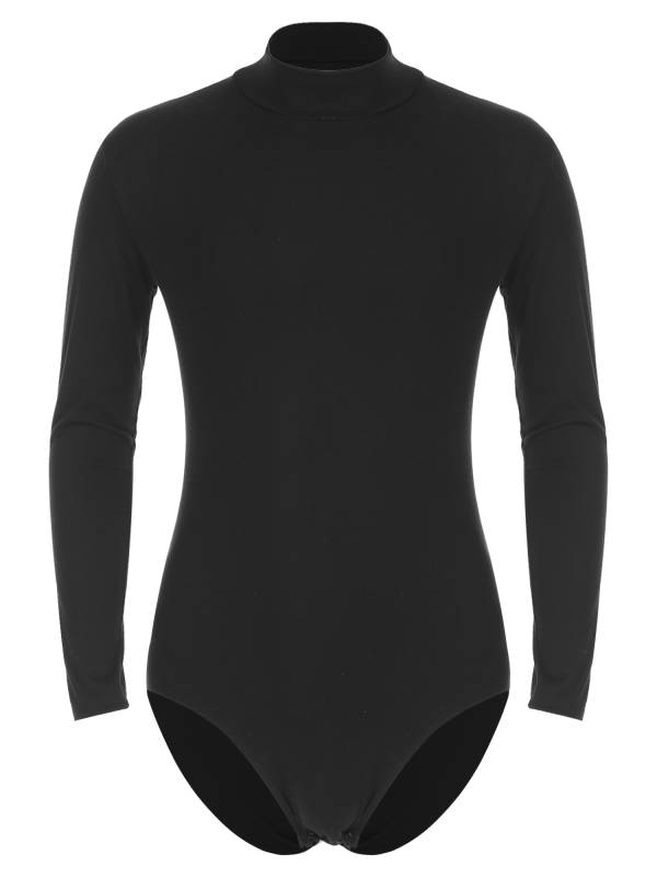 Men One-Piece Undershirt Long Sleeve Gymnastic Leotard thumb