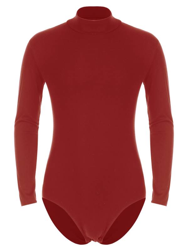 Men One-Piece Undershirt Long Sleeve Gymnastic Leotard thumb