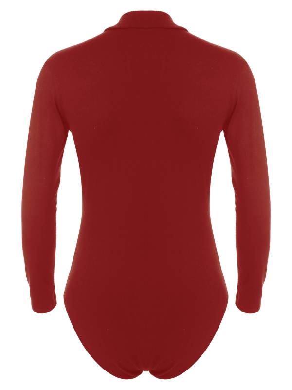 Men One-Piece Undershirt Long Sleeve Gymnastic Leotard thumb