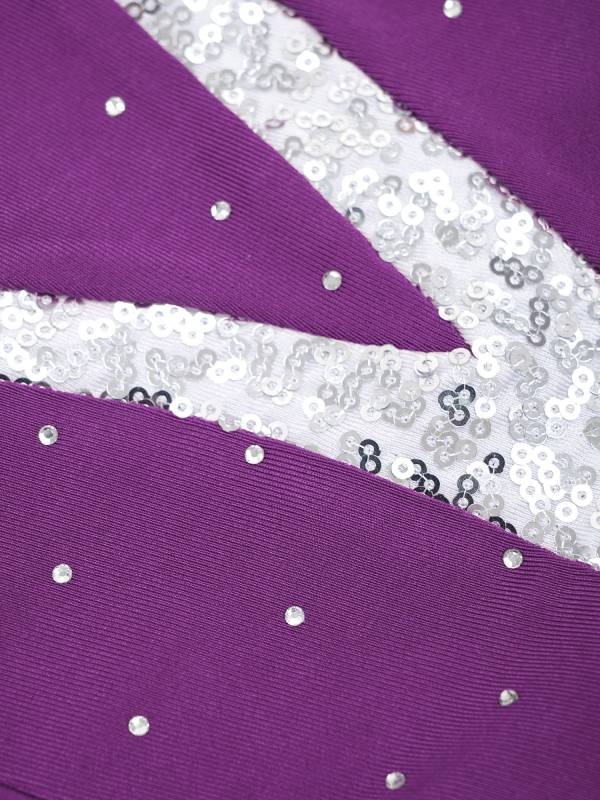 Kids Girls Sleeveless Sequined Rhinestone Skating Dance Dress thumb