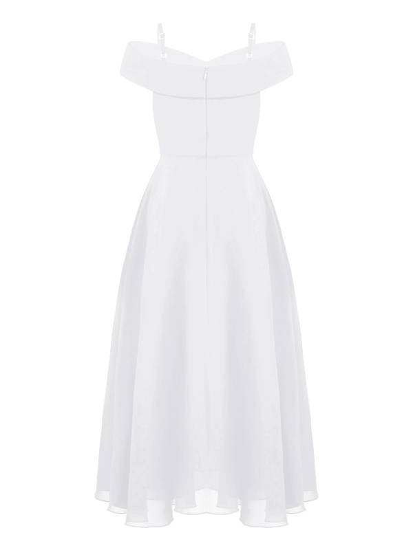 Kids Girls Chiffon Off-Shoulder Maxi Party Dress thumb