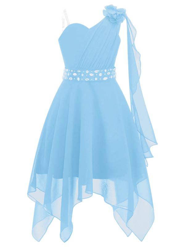 Kids Girls Chic Ruched Chiffon Dress thumb