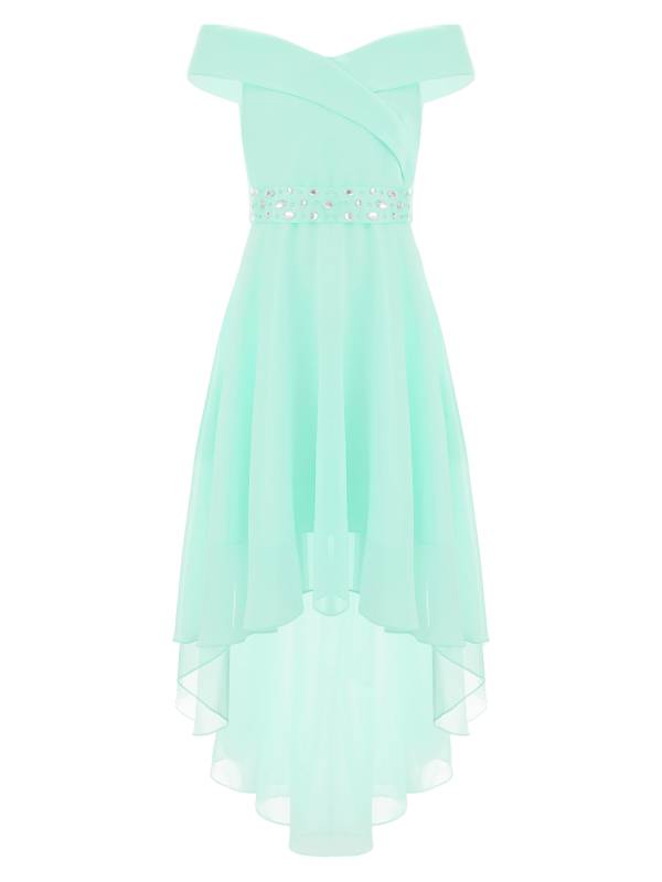 Kids Girls Off-Shoulder High-Low Dress thumb