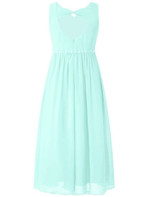 Kids Girls Beaded V Neck Chiffon Party Dress thumb