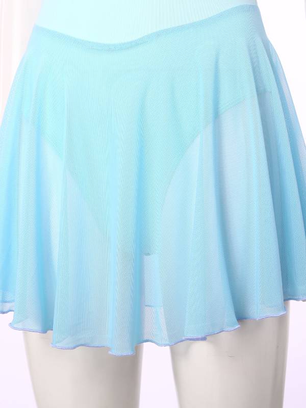 Women Short Sleeve Ruffled Skirted Leotard Dress for Ballet Gymnastics thumb