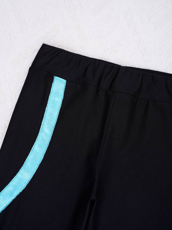 Kids Girls 2pcs Long Sleeve Rhinestones Leotard and Pants Skating Outfits thumb
