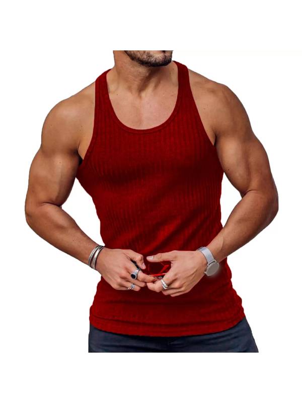 Men U Neck Sleeveless Racer Back Tank Top thumb