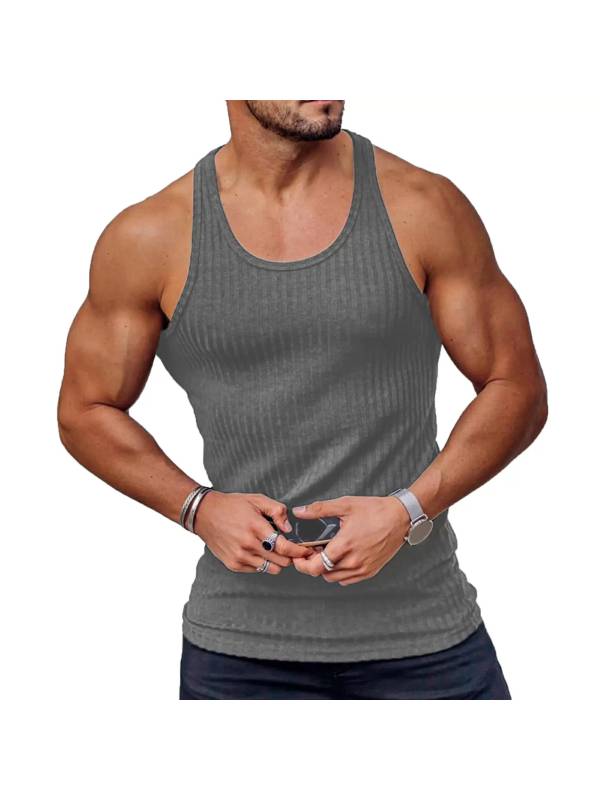 Men U Neck Sleeveless Racer Back Tank Top thumb