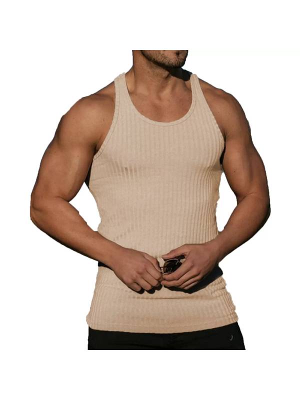 Men U Neck Sleeveless Racer Back Tank Top thumb
