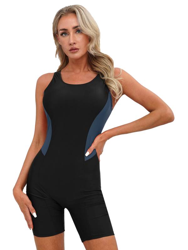 Women Sleeveless Removable Pads One-piece Swimsuit thumb