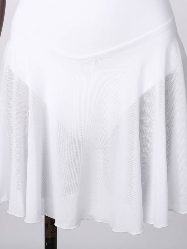 Women Short Sleeve Ruffled Skirted Leotard Dress for Ballet Gymnastics thumb