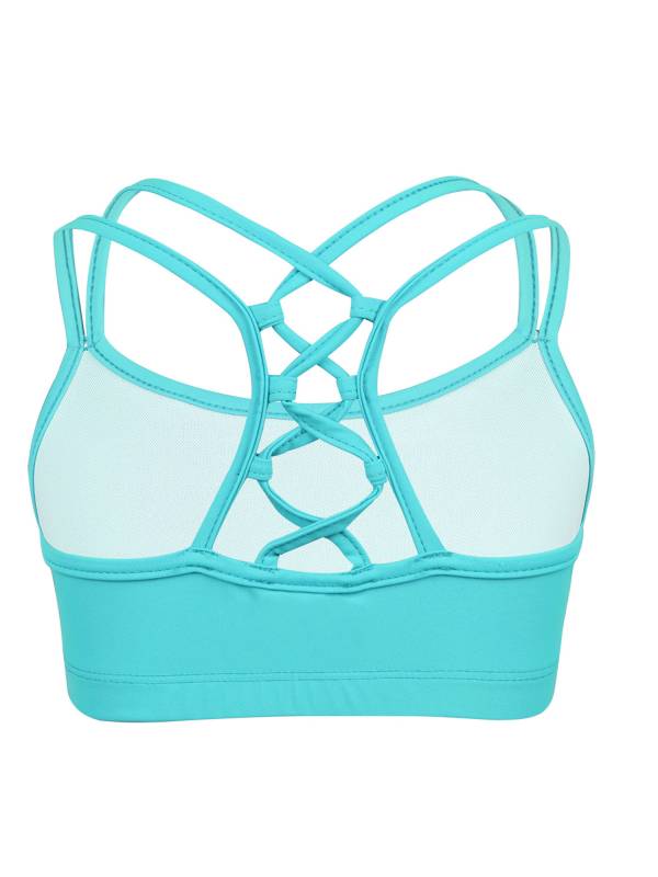 Kids Girls Two Pieces Sleeveless Crop Top and Shorts Swimsuit Set thumb