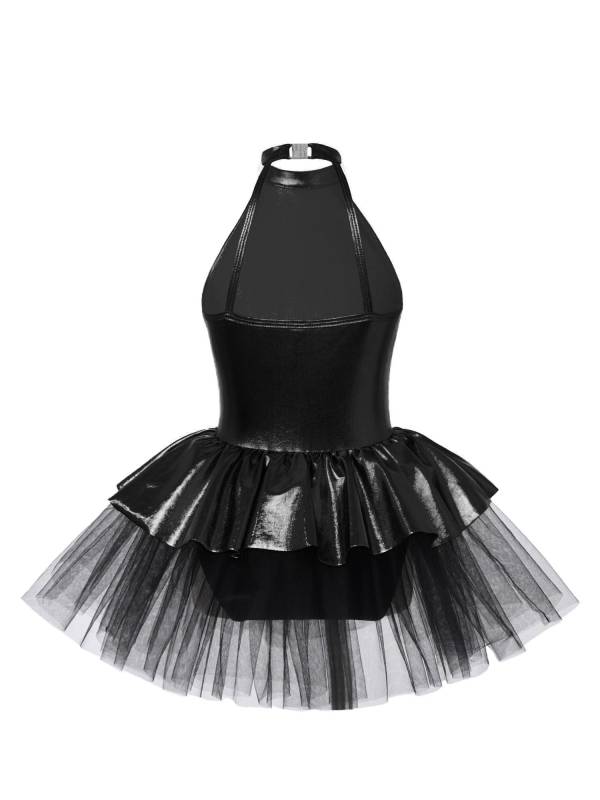 Kids Girls Sleeveless Sequins Bowknot Ballet Dance Tutu Dress thumb
