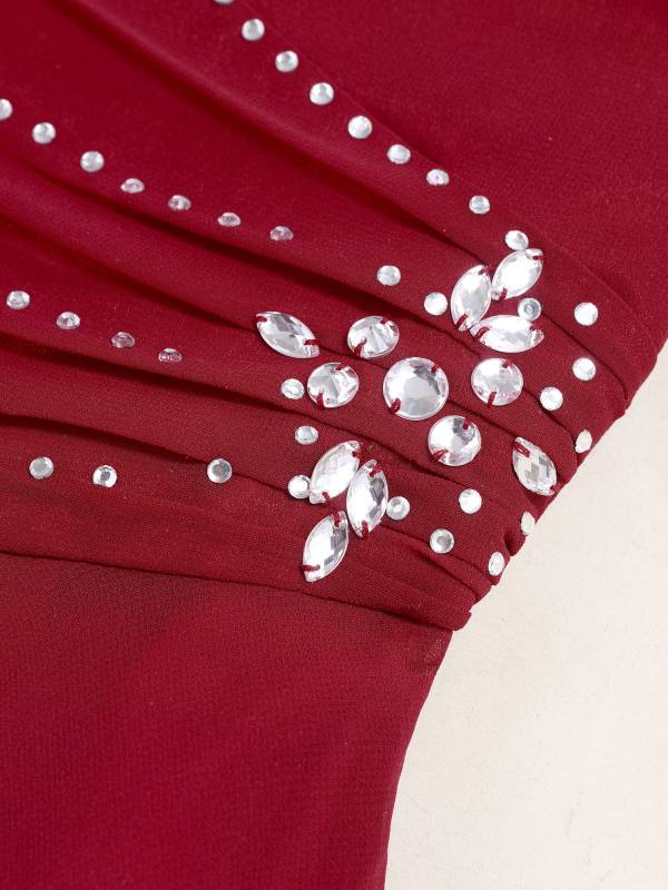 Kids Girls Rhinestones Beaded High-Low Party Dress thumb
