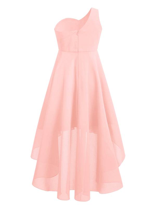 Kids Girls Rhinestones Beaded High-Low Party Dress thumb