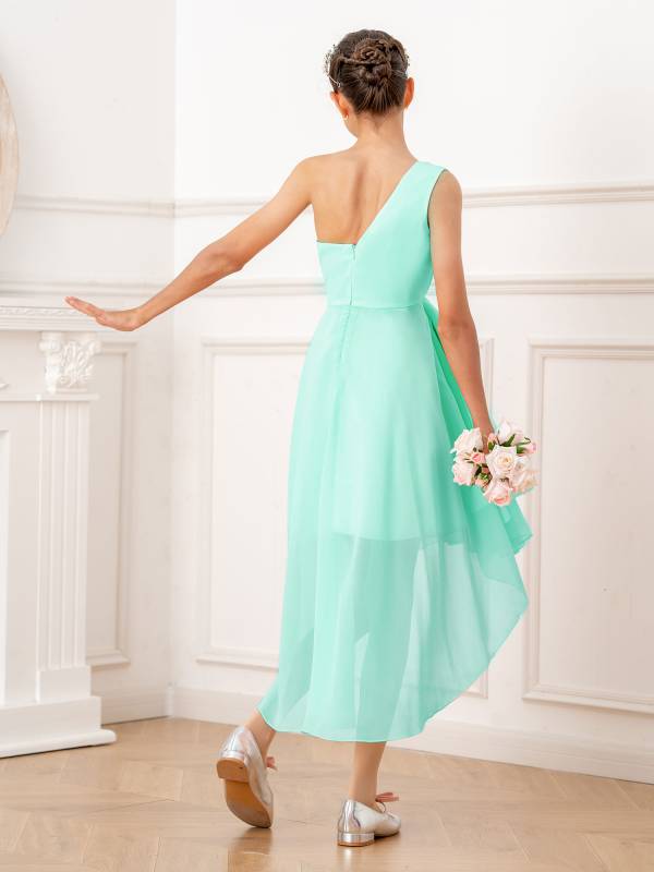 Kids Girls Rhinestones Beaded High-Low Party Dress thumb