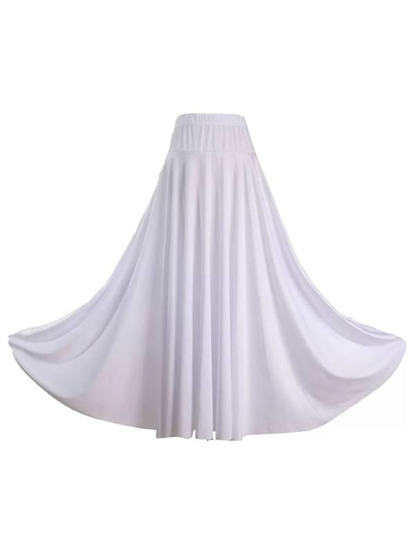 Women Solid Color Ruffle High Waist Contemporary Dance Skirts thumb