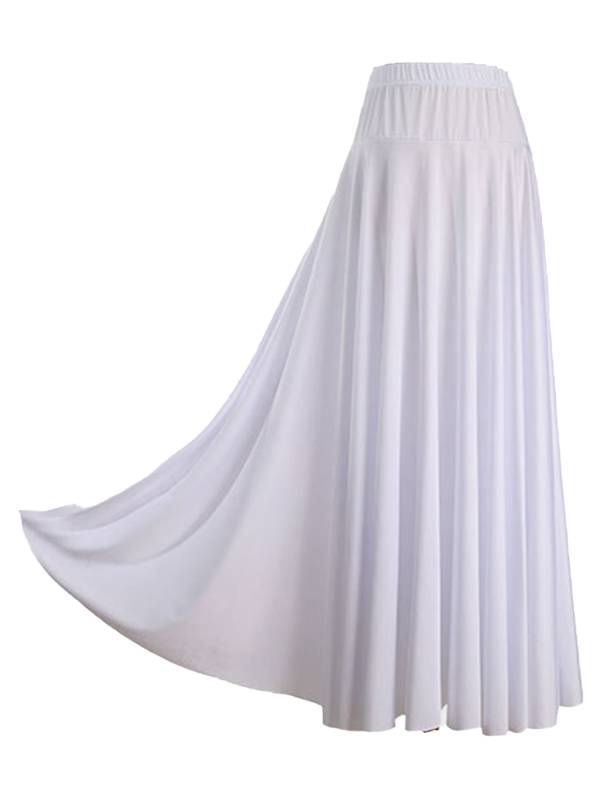 Women Solid Color Ruffle High Waist Contemporary Dance Skirts thumb