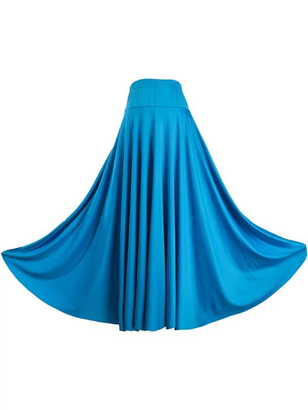 Women Solid Color Ruffle High Waist Contemporary Dance Skirts thumb