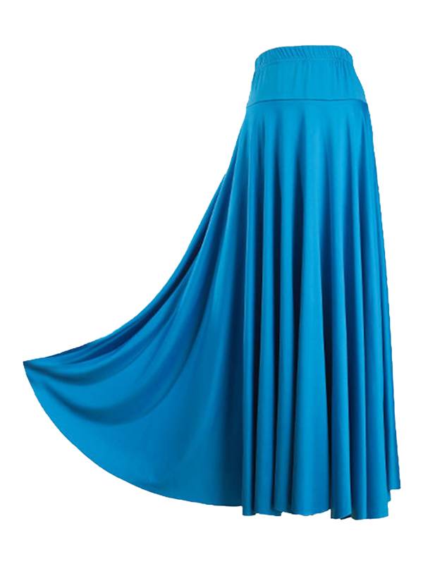 Women Solid Color Ruffle High Waist Contemporary Dance Skirts thumb