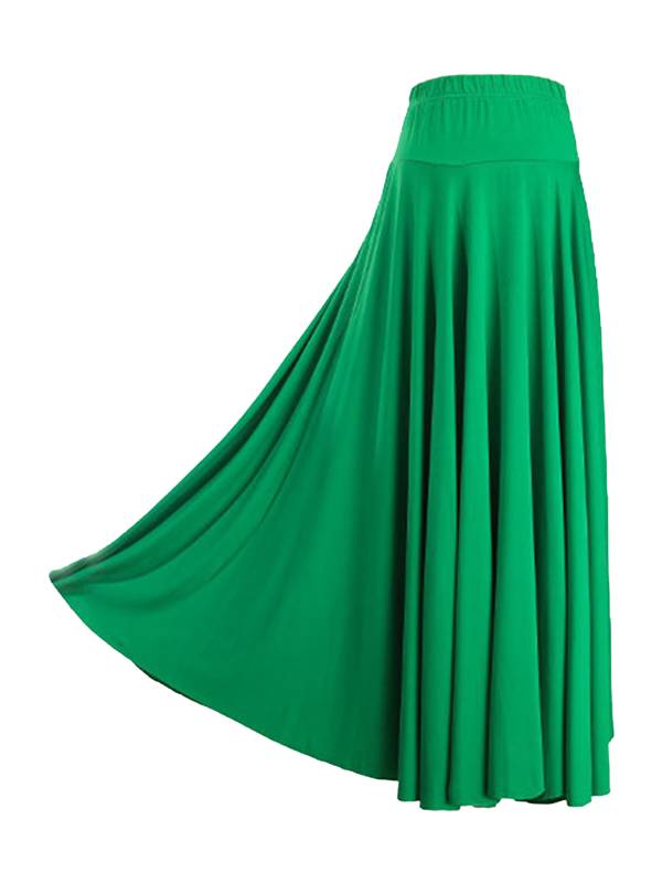 Women Solid Color Ruffle High Waist Contemporary Dance Skirts thumb