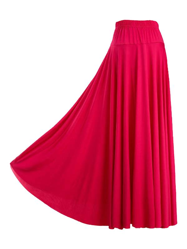 Women Solid Color Ruffle High Waist Contemporary Dance Skirts thumb