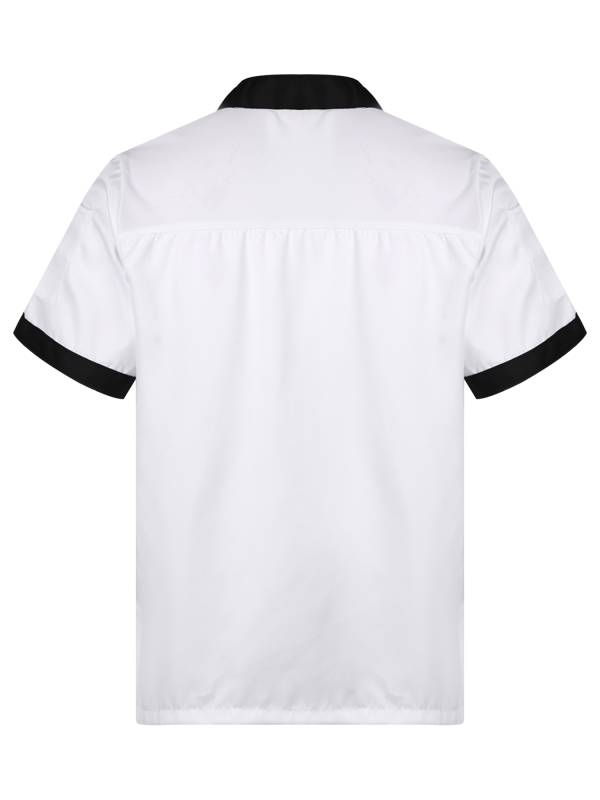 Adult Short Sleeve Stand Collar Button Chef Shirt thumb