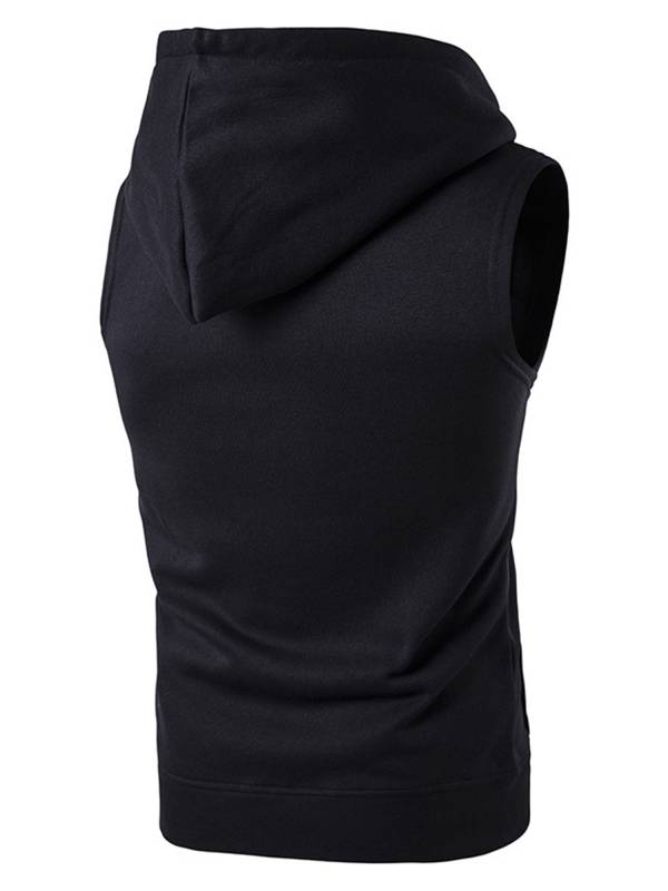 Men Sleeveless Zipper Sweatshirt Gym Sport Vest thumb