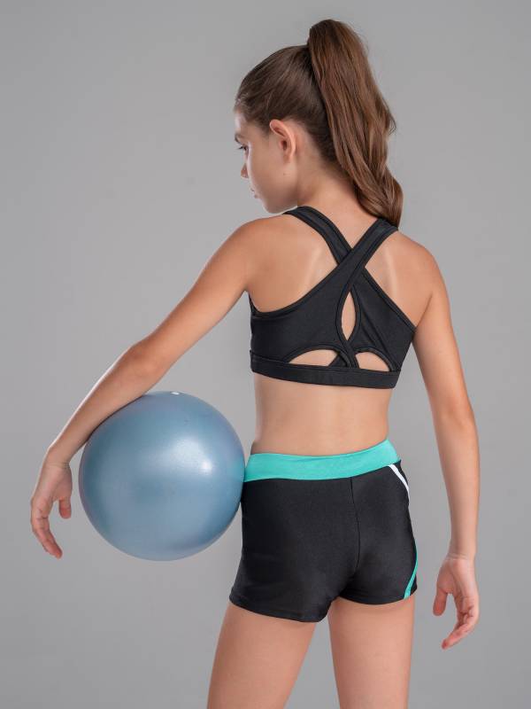 Kids Girls Sleeveless Crop Top and Low Waist Shorts Sport Sets thumb