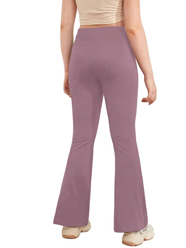 Kids Girls V-Shaped Waistband Flared Yoga Pants thumb