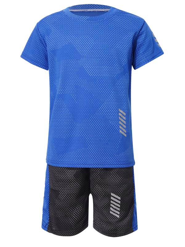 Kids Boys 2pcs Quickly Dry Short Sleeve T-shirt and Shorts Football Set thumb