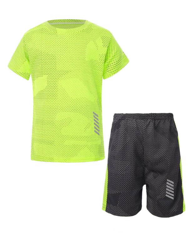 Kids Boys 2pcs Quickly Dry Short Sleeve T-shirt and Shorts Football Set thumb