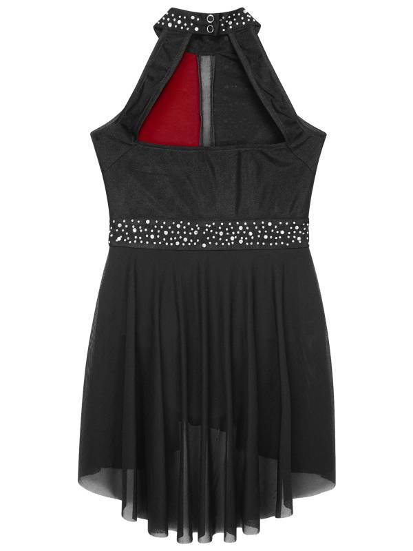 Kids Girls Sleeveless Backless Skating Dance Leotard Dress thumb