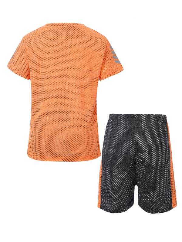 Kids Boys 2pcs Quickly Dry Short Sleeve T-shirt and Shorts Football Set thumb