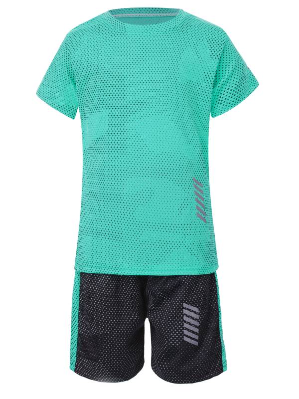 Kids Boys 2pcs Quickly Dry Short Sleeve T-shirt and Shorts Football Set thumb